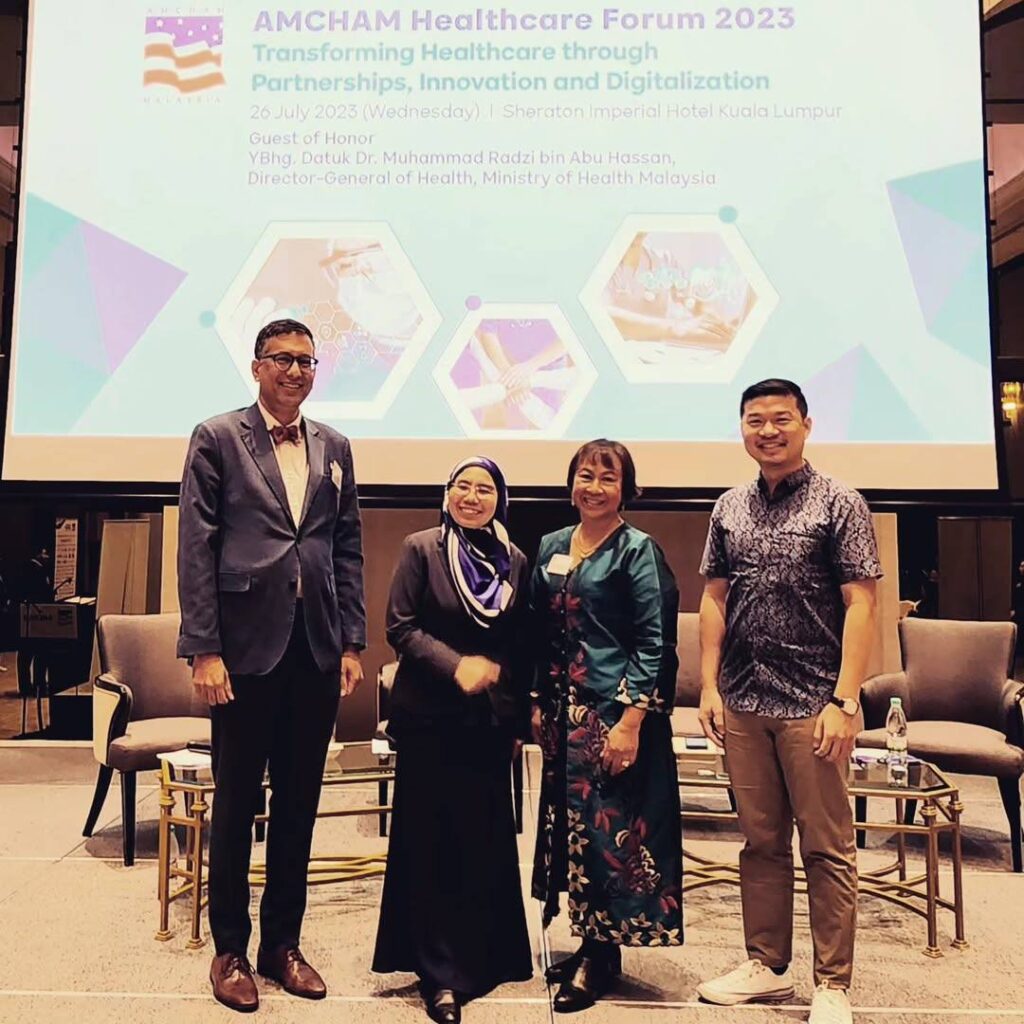 Photo 1 of 1: AMCHAM Healthcare Forum 2023 Panelist: Dr Khor Swee Kheng ANGSANA Health, Prof Dr Barakatun Nisak…