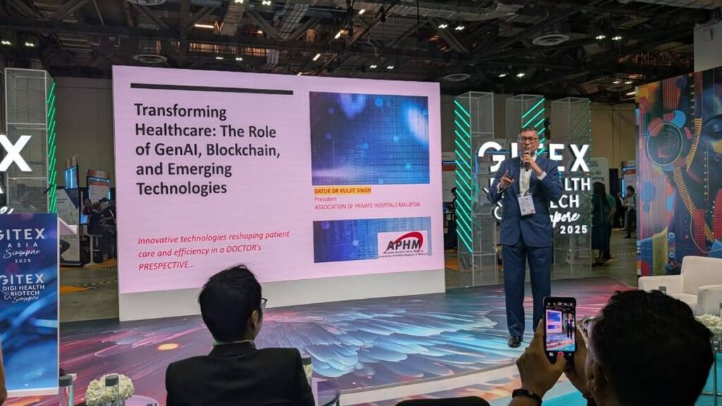 Photo 2 of 2: My final assignment was a key note in GITEX Asia Singapore and spoke on Transforming Healthcare with Ai,…