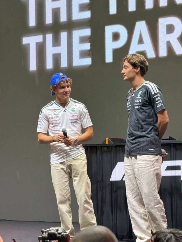 Photo 2 of 4: Spent the evening at a Mercedes F1 party with Mercedes-AMG PETRONAS F1 Team drivers George Russell and…
